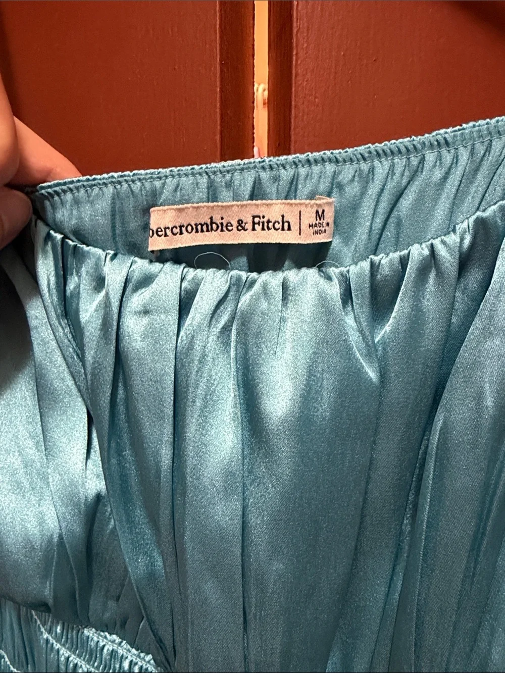 Women’s Blue Silk Spaghetti-Strap Maxi Dress